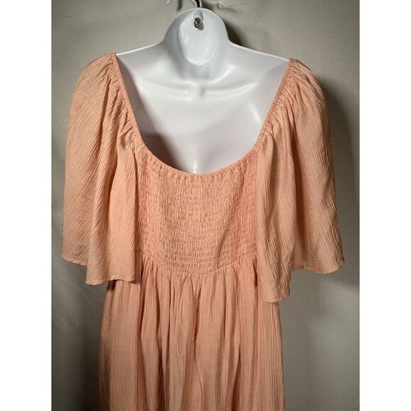 Chic Peach Midi Maternity Dress with Bow Detail - Pink Blush Maternity - Picture 9 of 12